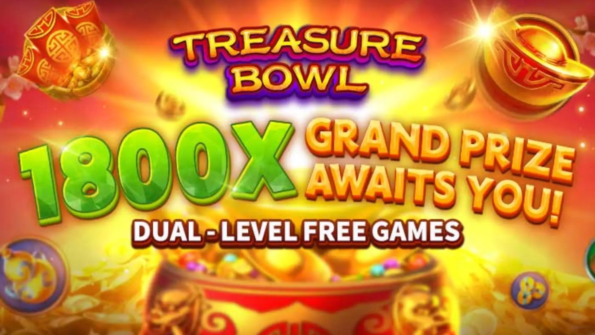 Multiplicadores Treasure Bowl 399w - 7777x Máximo com Tigela Dourada